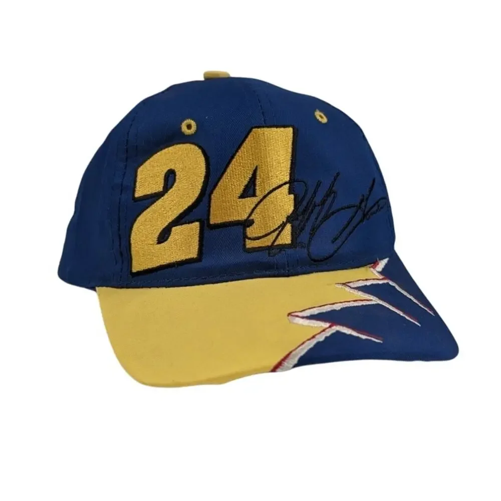 Jeff Gordon Nascar #24 Boys Kids Y2K Blue Yellow Racing Snapback Hat